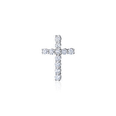 картинка Крест из белого золота с бриллиантами (21402) 